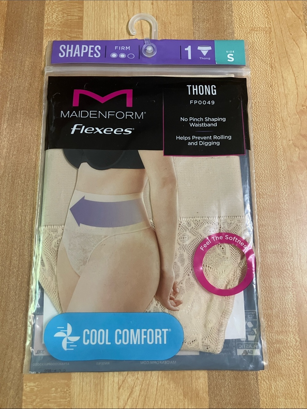 Maidenform Flexees Cool Comfort Thong in Nude/Beige